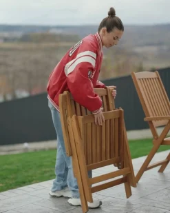 Zestaw ogrodowy dla 6 osób JAVA PREMIUM Jasnobeżowy Drewno akacjowe
