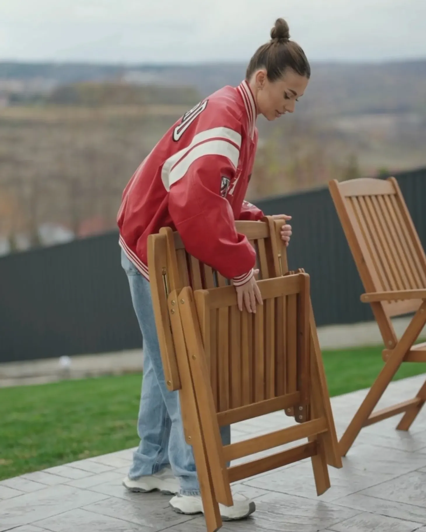 Zestaw ogrodowy dla 6 osób JAVA PREMIUM Jasnobeżowy Drewno akacjowe
