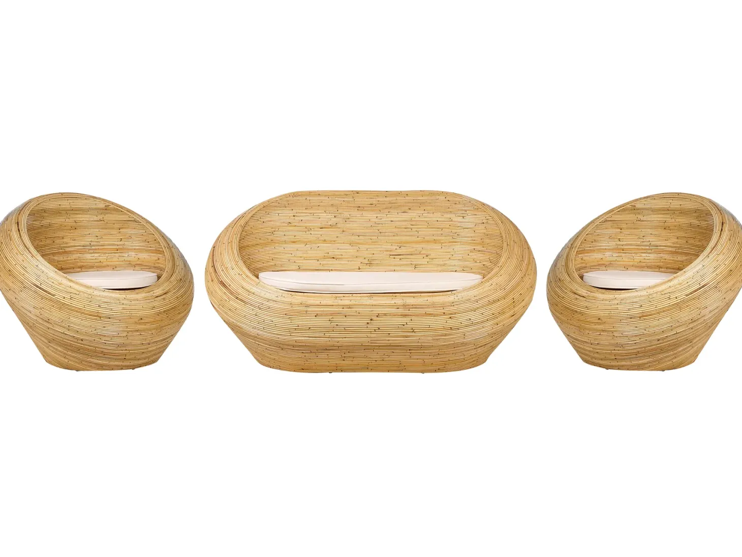 Zestaw ogrodowy dla 4 osób MAIORI Naturalny Rattan