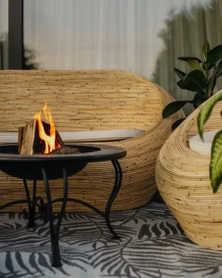 Zestaw ogrodowy dla 4 osób MAIORI Naturalny Rattan