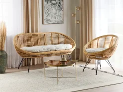 Zestaw ogrodowy dla 3 osób MARATEA Naturalny Rattan