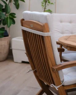 Zestaw ogrodowy dla 8 osób MAUI PREMIUM Jasnobeżowy Drewno akacjowe
