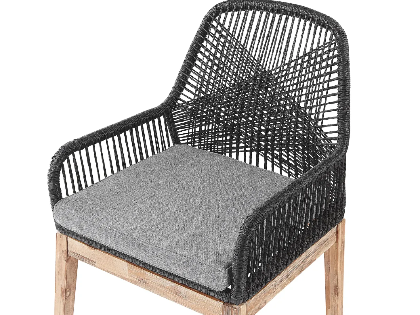 Zestaw ogrodowy dla 4 osób OLBIA Czarny Beton z poduszkami