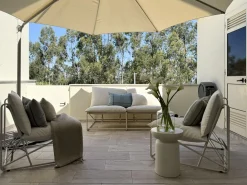 Zestaw ogrodowy dla 4 osób PICO Jasnobeżowy Metal
