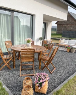 Zestaw ogrodowy dla 6 osób TOLVE Brązowy Drewno akacjowe