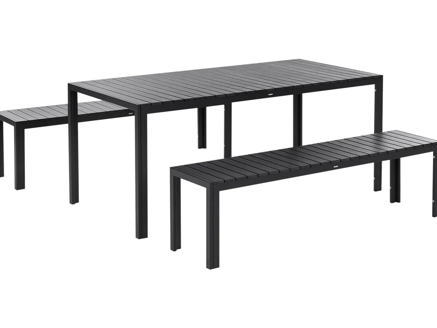Zestaw ogrodowy z ławkami dla 6 osób NARDO Czarny