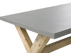 Zestaw ogrodowy z ławkami i stołkami dla 8 osób OLBIA Szary Beton