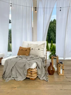 Zestaw ogrodowy ze stolikiem dla 4 osób VARALLO Lewostronny Naturalny Rattan Modułowy