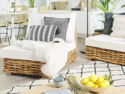 Zestaw ogrodowy ze stolikiem dla 4 osób VARALLO Lewostronny Naturalny Rattan Modułowy