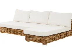 Zestaw ogrodowy ze stolikiem dla 4 osób VARALLO Lewostronny Naturalny Rattan Modułowy