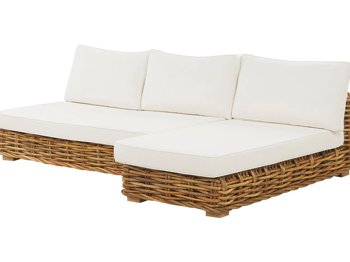 Zestaw ogrodowy ze stolikiem dla 4 osób VARALLO Lewostronny Naturalny Rattan Modułowy