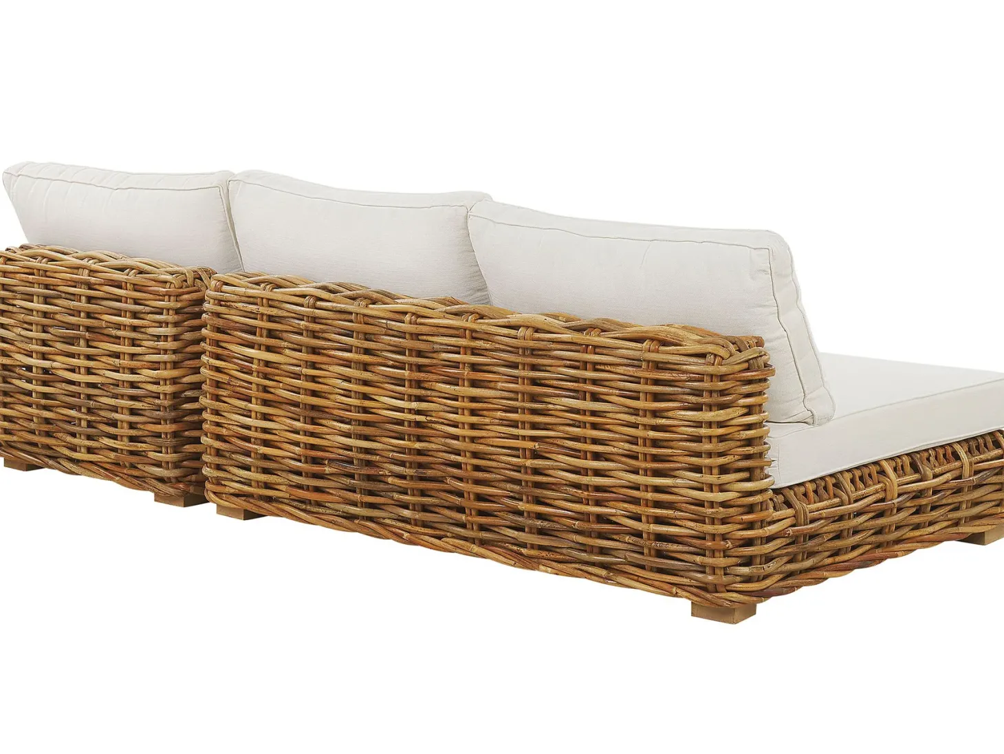 Zestaw ogrodowy ze stolikiem dla 4 osób VARALLO Lewostronny Naturalny Rattan Modułowy