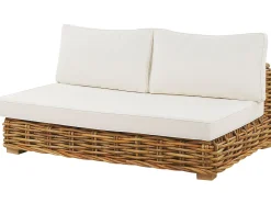 Zestaw ogrodowy ze stolikiem dla 4 osób VARALLO Lewostronny Naturalny Rattan Modułowy