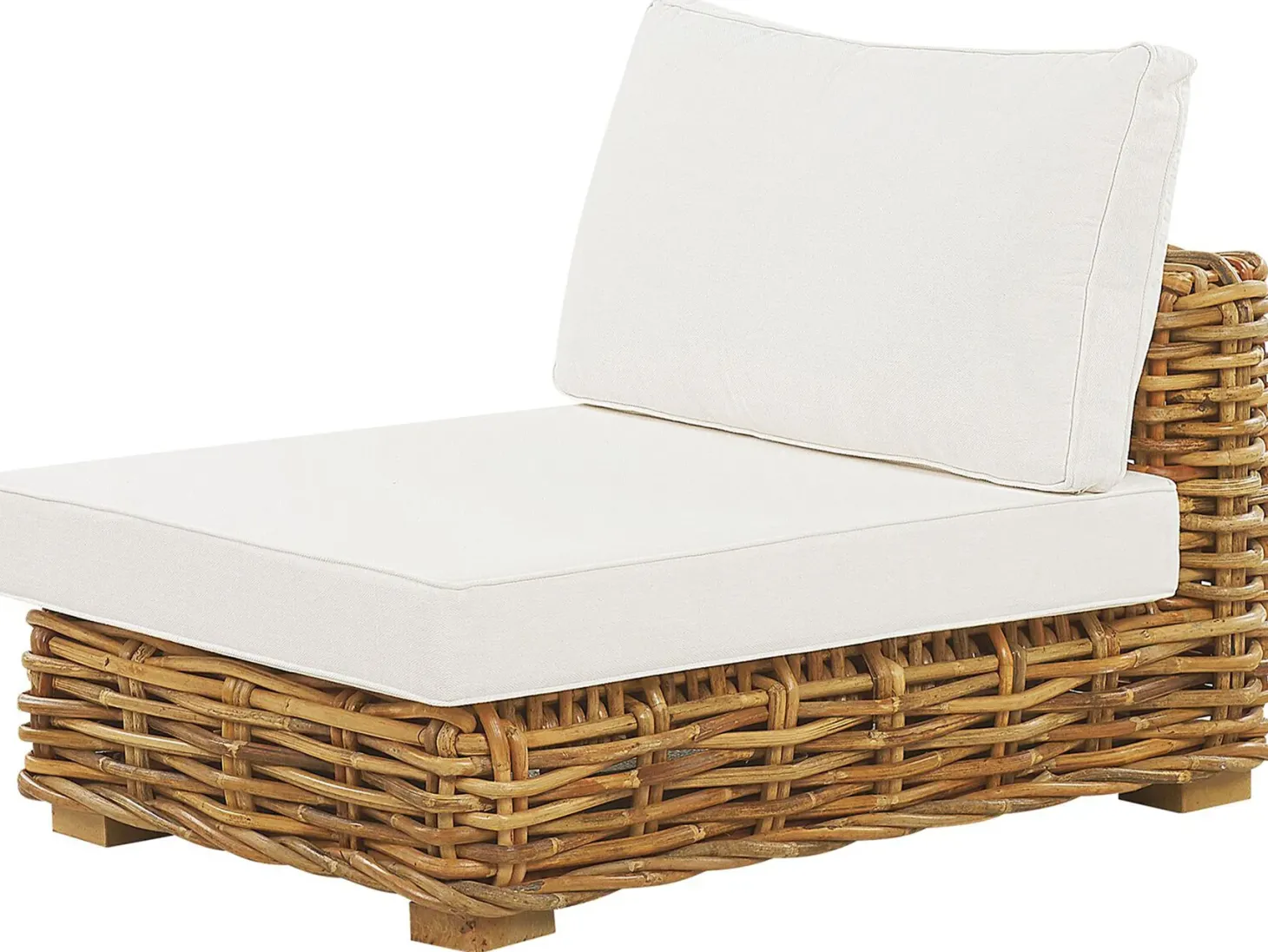 Zestaw ogrodowy ze stolikiem dla 4 osób VARALLO Prawostronny Naturalny Rattan Modułowy