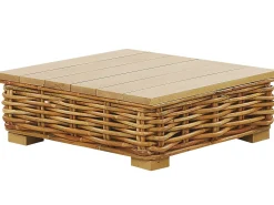 Zestaw ogrodowy ze stolikiem dla 4 osób VARALLO Prawostronny Naturalny Rattan Modułowy