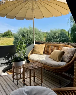Zestaw ogrodowy ze stolikiem dla 3 osób MARATEA/CESENATICO Naturalny Rattan
