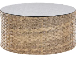 Zestaw ogrodowy ze stolikiem dla 9 osób SEVERO Złoty brąz Technorattan