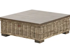 Zestaw ogrodowy ze stolikiem dla 4 osób VARALLO Prawostronny Szary Rattan Modułowy