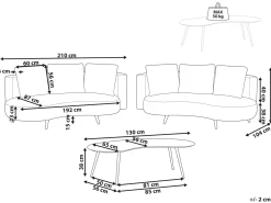 Zestaw ogrodowy ze stolikiem dla 6 osób PARORI Beżowy
