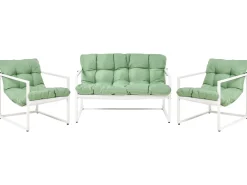 Zestaw ogrodowy ze stolikiem dla 4 osób GARDA Zielony Metal