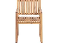 Zestaw ogrodowy z wózkiem dla 8 osób SASSARI II Jasnobrązowy Certyfikowane drewno akacjowe