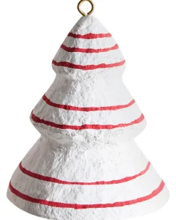 Zestaw 12 ozdób choinkowych GIDEALVEN Papier-mâché Czerwony/ biały