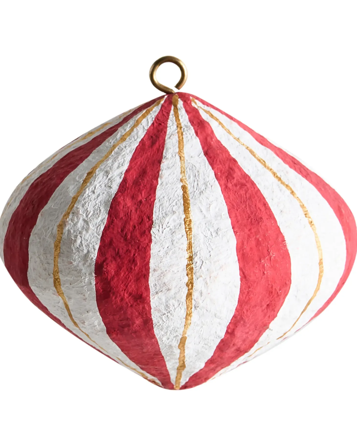Zestaw 12 ozdób choinkowych GIDEALVEN Papier-mâché Czerwony/ biały