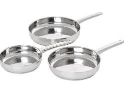Zestaw 3 patelni PRIMECOOK Stal nierdzewna Srebrny