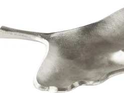 Zestaw 2 pater dekoracyjnych Liść PALENQUE Metal Srebrny