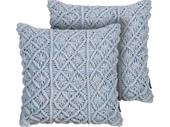 Zestaw 2 poduszek dekoracyjnych GOREME Boucle 45 x 45 cm Niebieski Wzór geometryczny