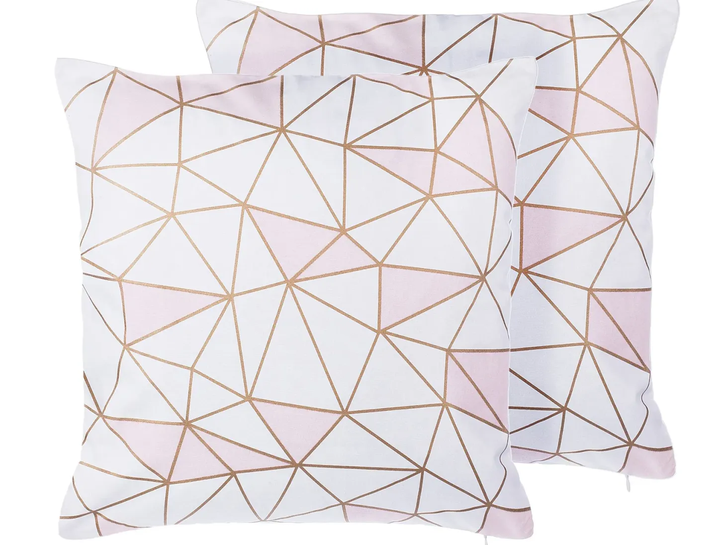 Zestaw 2 poduszek dekoracyjnych CLARKIA Bawełna 45 x 45 cm Różowy Wzór geometryczny