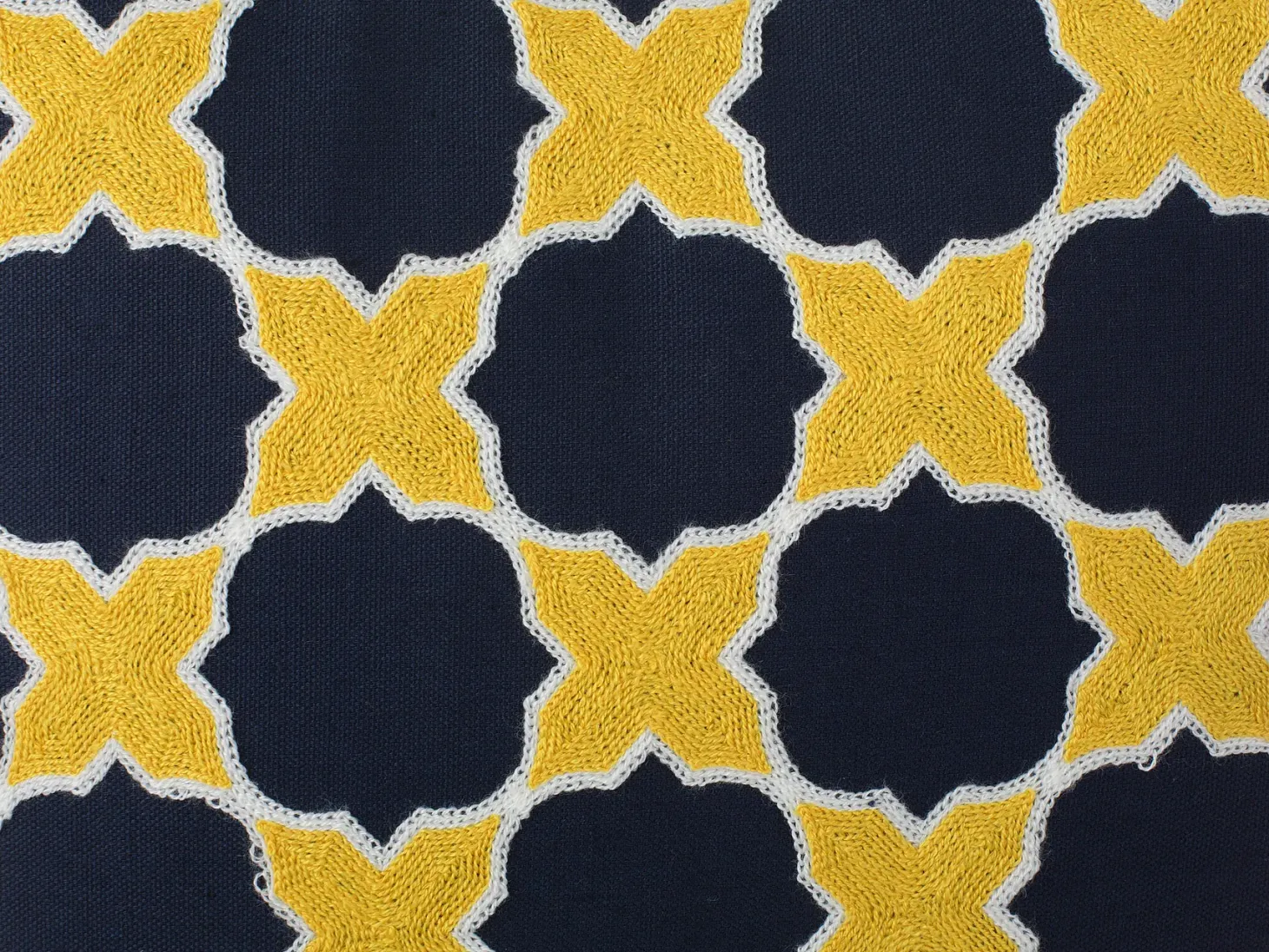 Zestaw 2 poduszek dekoracyjnych MUSCARI Bawełna 45 x 45 cm Żółty Niebieski Ikat