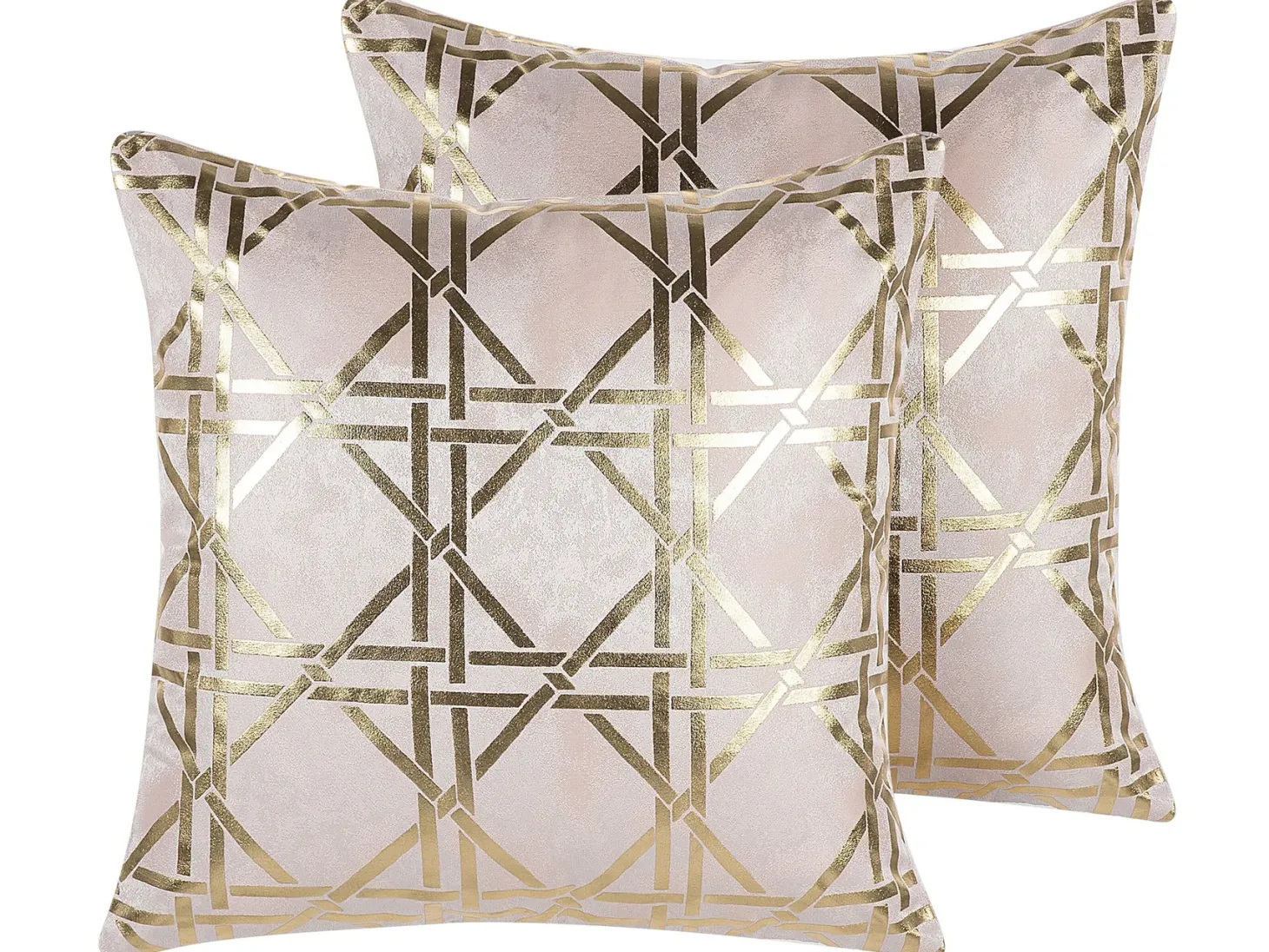 Zestaw 2 poduszek dekoracyjnych CASSIA 45 x 45 cm Różowy Wzór geometryczny