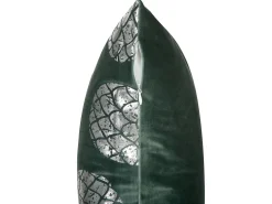 Zestaw 2 poduszek dekoracyjnych ASTILBE Welur 45 x 45 cm Ciemnozielony Wzór roślinny