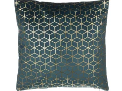 Zestaw 2 poduszek dekoracyjnych CELOSIA Welur 45 x 45 cm Lazurowy Wzór geometryczny