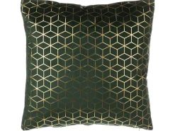 Zestaw 2 poduszek dekoracyjnych CELOSIA Welur 45 x 45 cm Ciemnozielony Wzór geometryczny