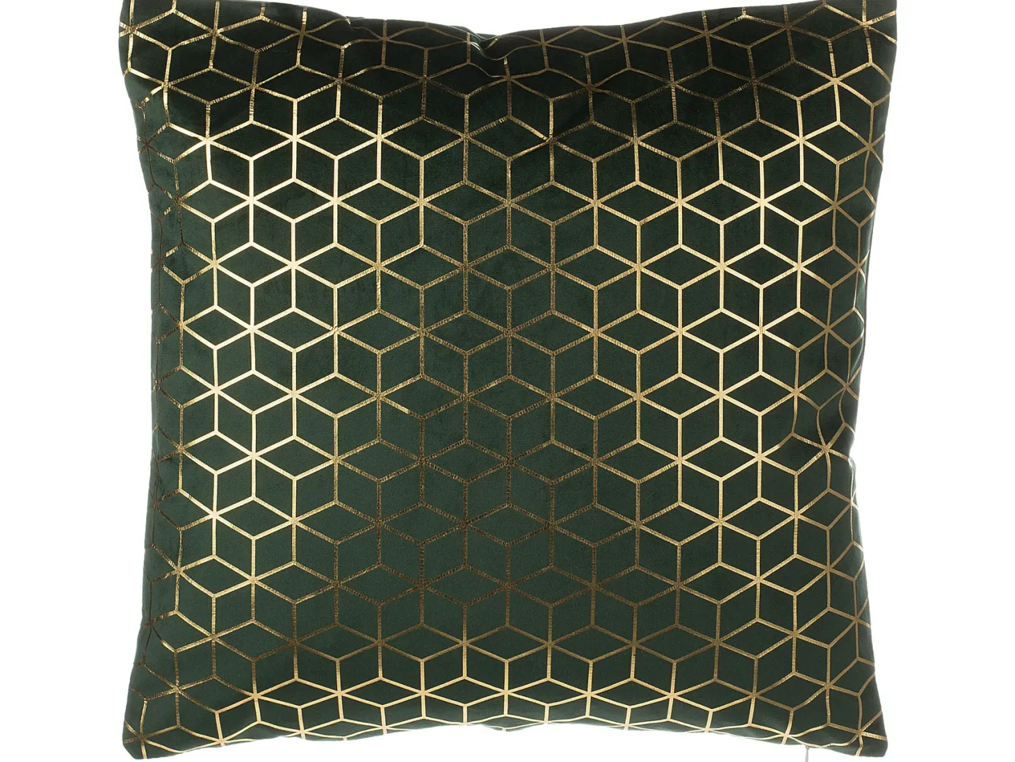 Zestaw 2 poduszek dekoracyjnych CELOSIA Welur 45 x 45 cm Ciemnozielony Wzór geometryczny