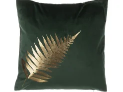 Zestaw 2 poduszek dekoracyjnych FERN Welur 45 x 45 cm Ciemnozielony Wzór roślinny