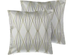 Zestaw 2 poduszek dekoracyjnych FENNEL 45 x 45 cm Biały Wzór geometryczny