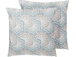 Zestaw 2 poduszek dekoracyjnych PRIMROSE 45 x 45 cm Błękitny Ikat