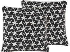 Zestaw 2 poduszek dekoracyjnych ANDIRIN Bawełna 45 x 45 cm Czarny Wzór geometryczny