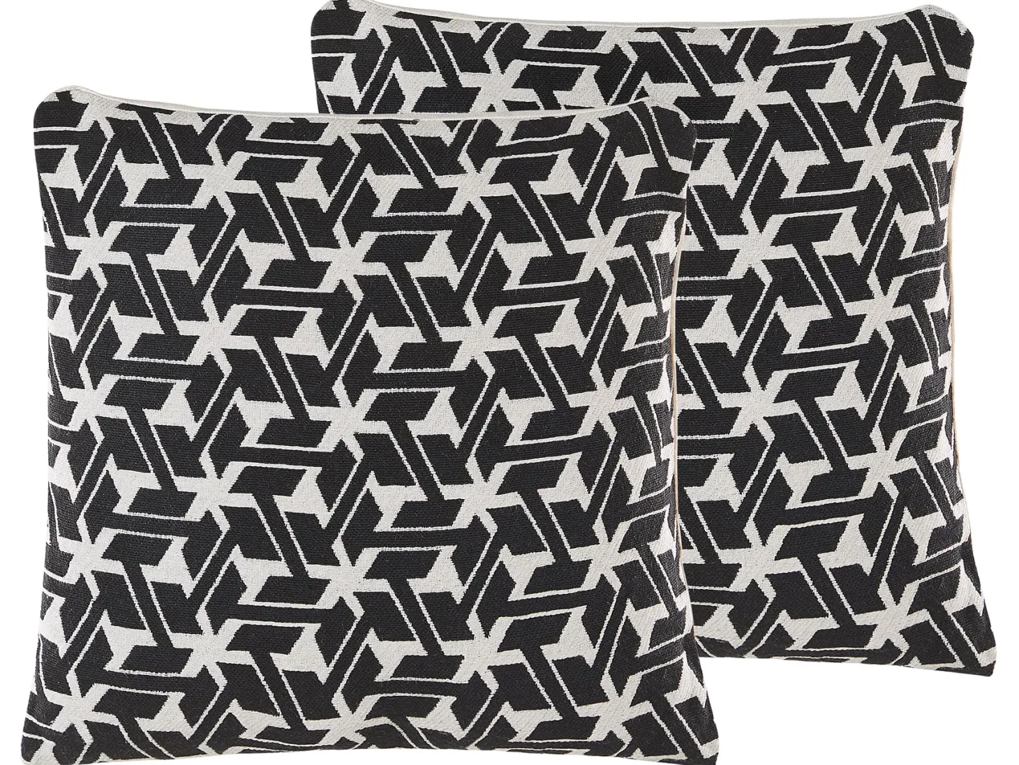 Zestaw 2 poduszek dekoracyjnych ANDIRIN Bawełna 45 x 45 cm Czarny Wzór geometryczny