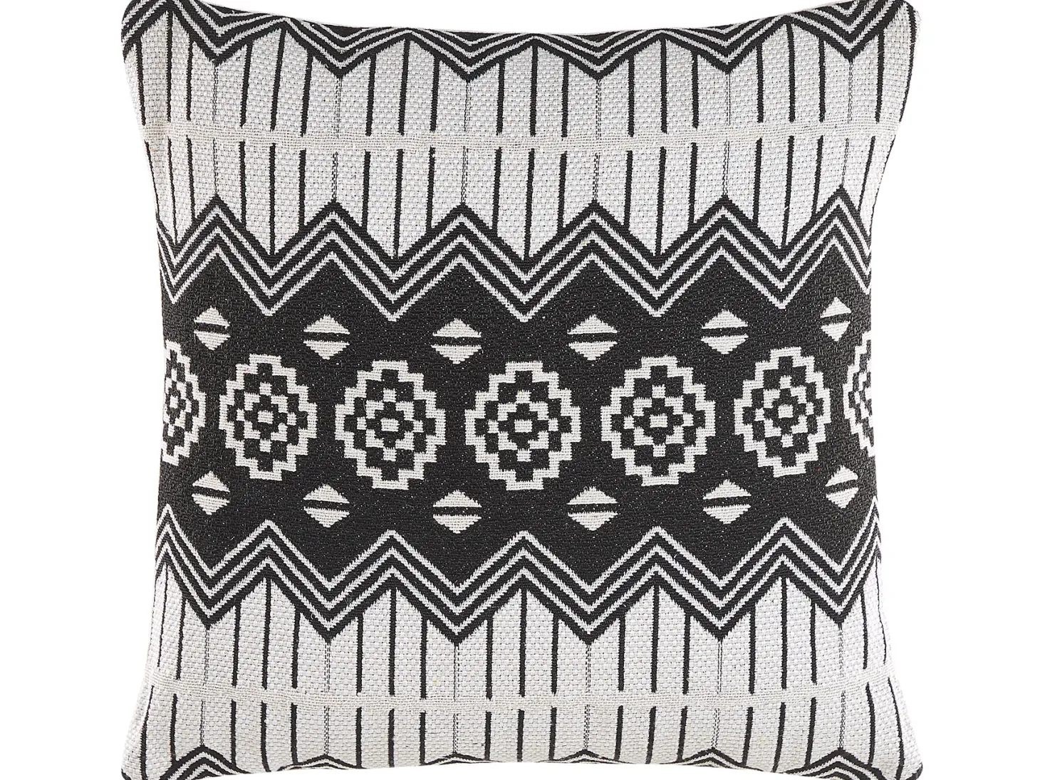 Zestaw 2 poduszek dekoracyjnych CARDAK Bawełna 45 x 45 cm Czarny/ biały Wzór geometryczny