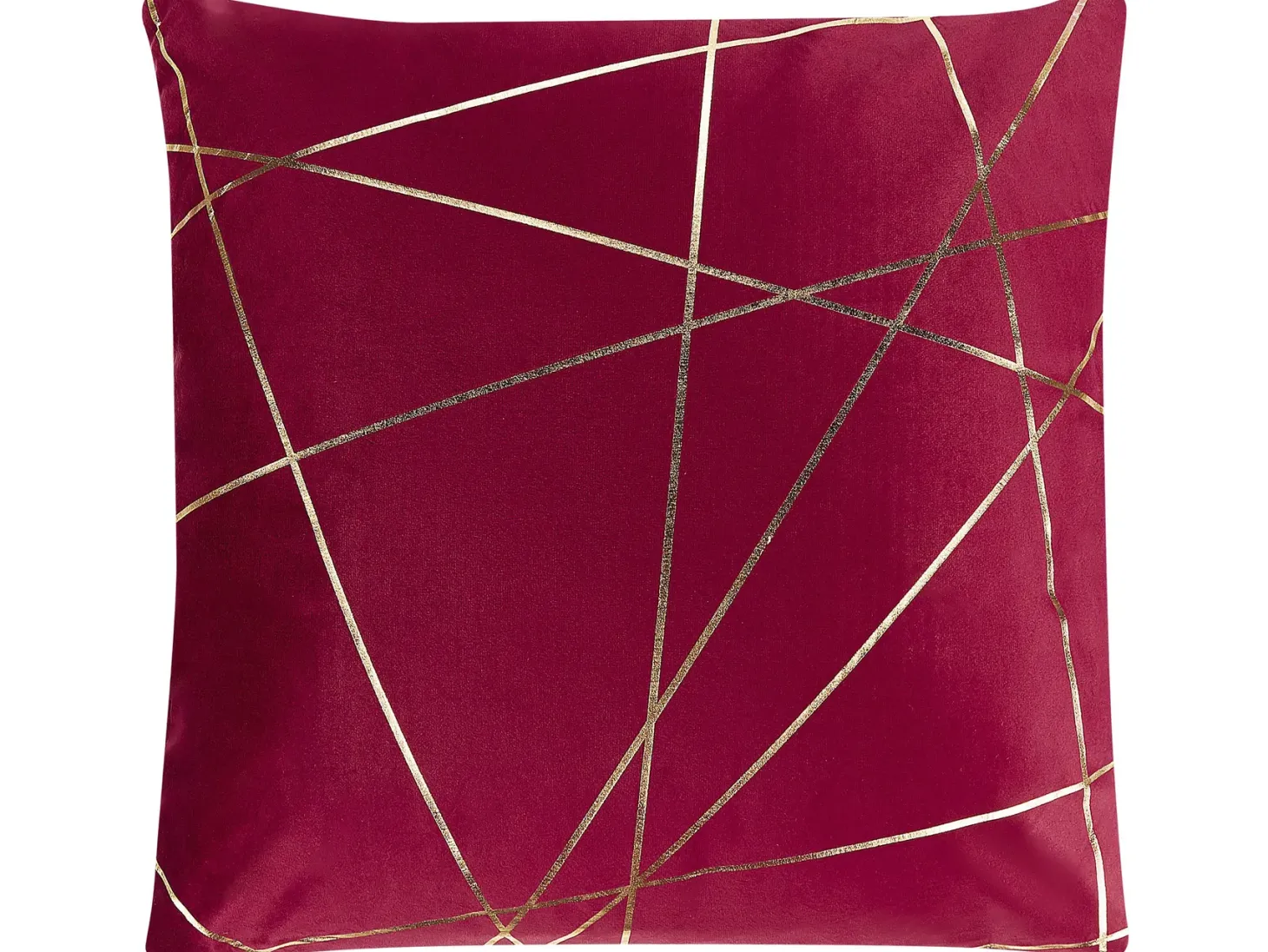 Zestaw 2 poduszek dekoracyjnych PINUS Welur 45 x 45 cm Czerwony Wzór geometryczny