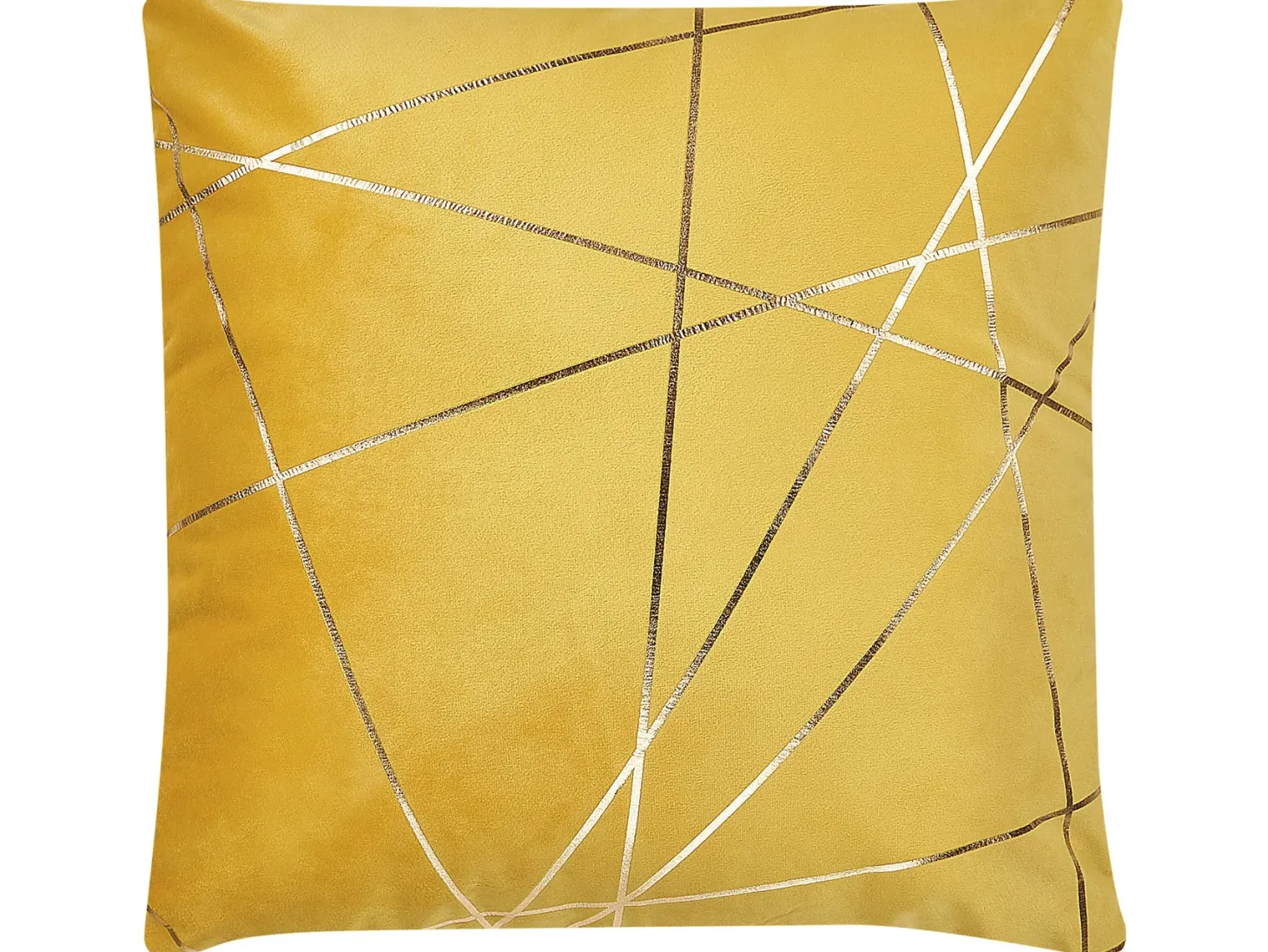 Zestaw 2 poduszek dekoracyjnych PINUS Welur 45 x 45 cm Żółty Wzór geometryczny