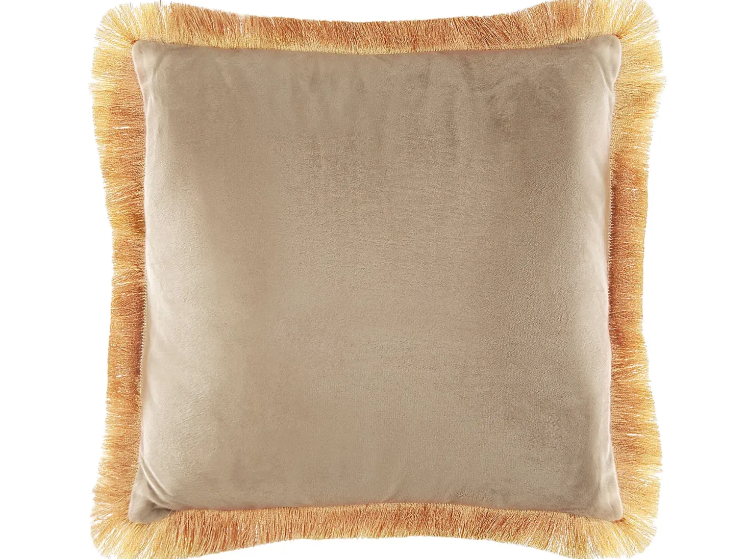 Zestaw 2 poduszek dekoracyjnych POTHOS Welur 45 x 45 cm Beżowy Jednolity