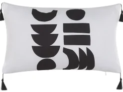 Zestaw 2 poduszek dekoracyjnych LIRIOPE 30 x 50 cm Czarny/ biały Wzór geometryczny