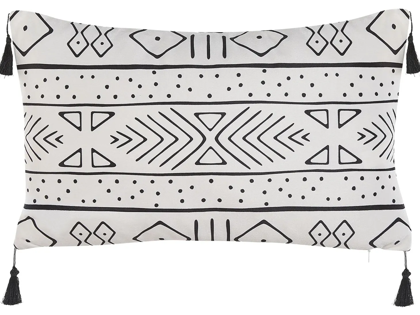 Zestaw 2 poduszek dekoracyjnych SCHEFFLERA Welur 30 x 50 cm Biały Wzór geometryczny