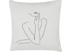 Zestaw 2 poduszek dekoracyjnych MEADOWFOAM Bawełna 45 x 45 cm Biały Wzór abstrakcyjny
