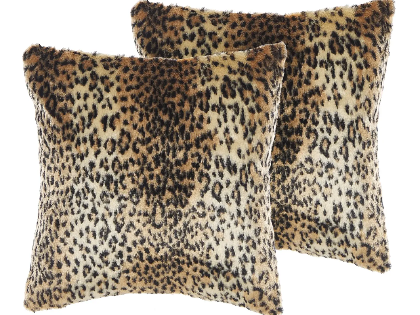 Zestaw 2 poduszek dekoracyjnych FOXTAIL Sztuczne futro 45 x 45 cm Brązowy Wzór zwierzęcy